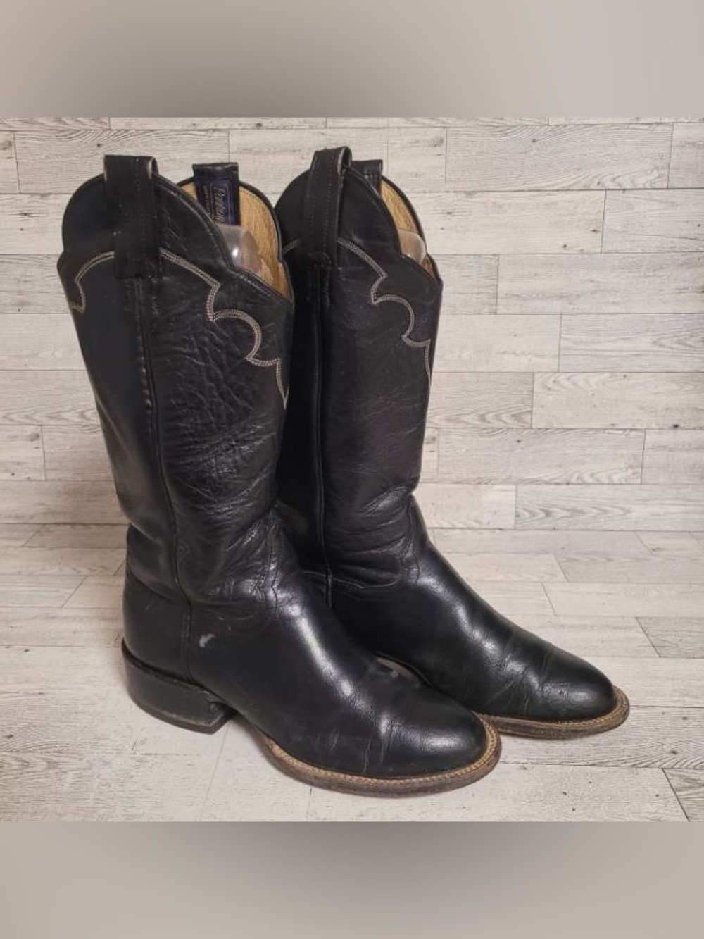 Women’s Panhandle Slim Black Leather Rodeo Western Cowboy Boots Size 5.5 B